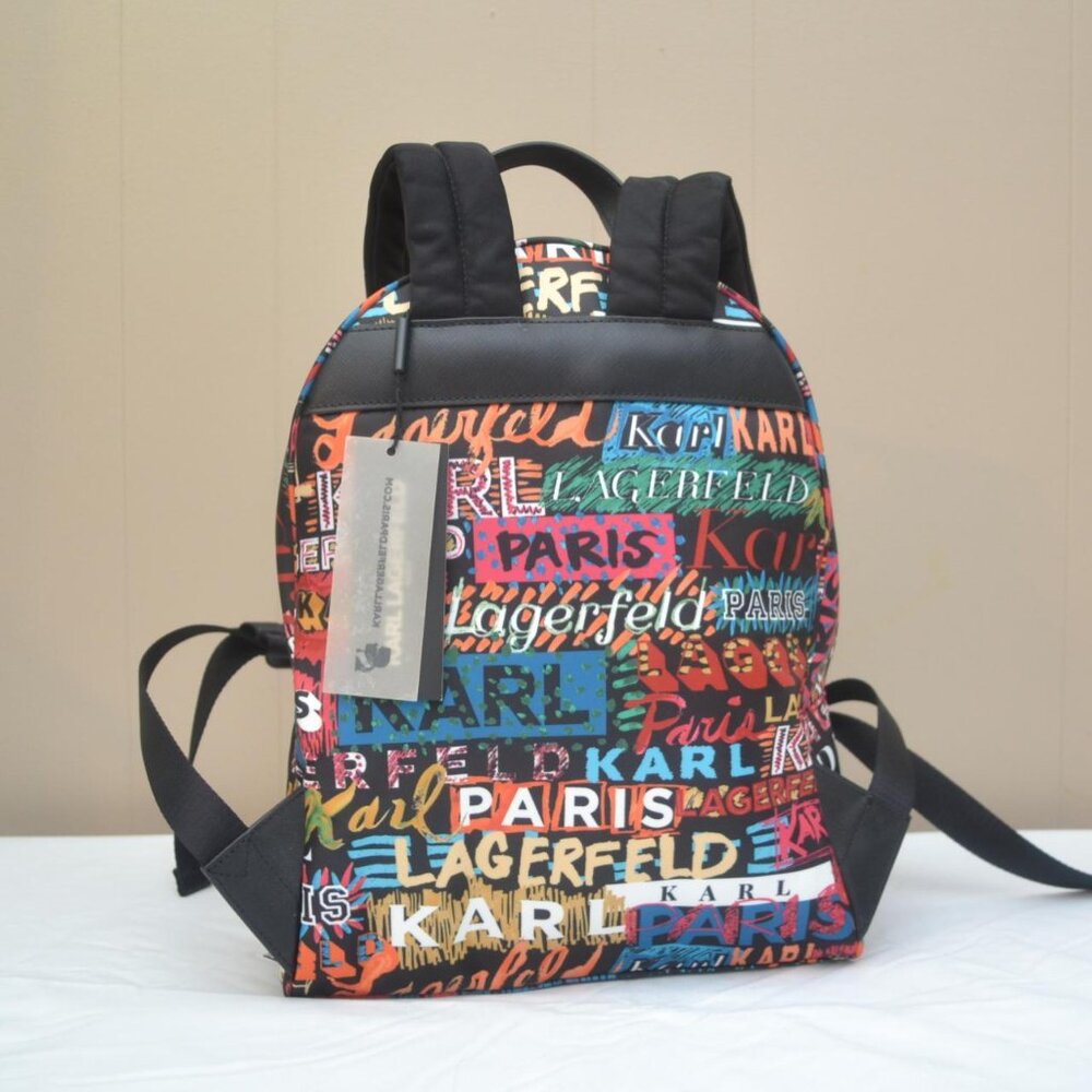 Karl Lagerfeld Nylon Script Backpack BNWT - Picture 4 of 7